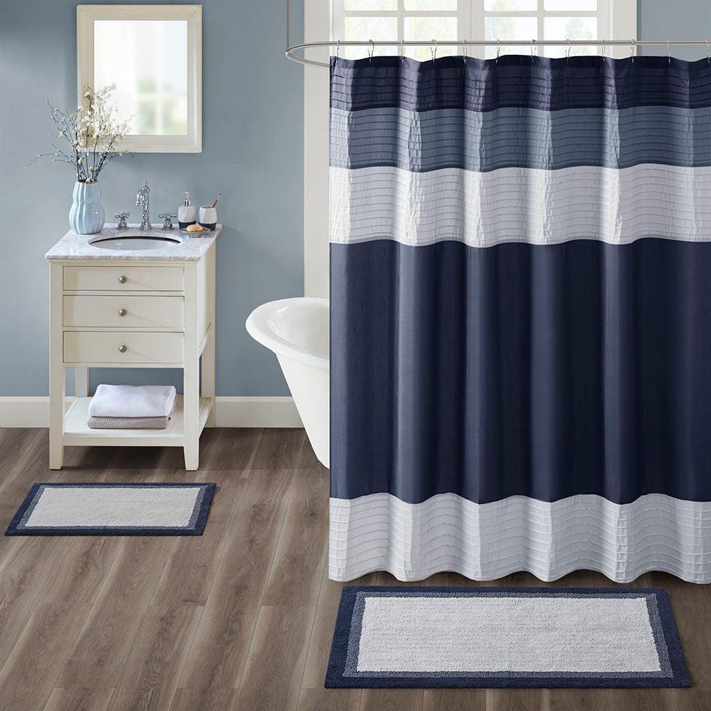 Olliix.com Bath Rugs - Amherst 24" Bath Rug Navy