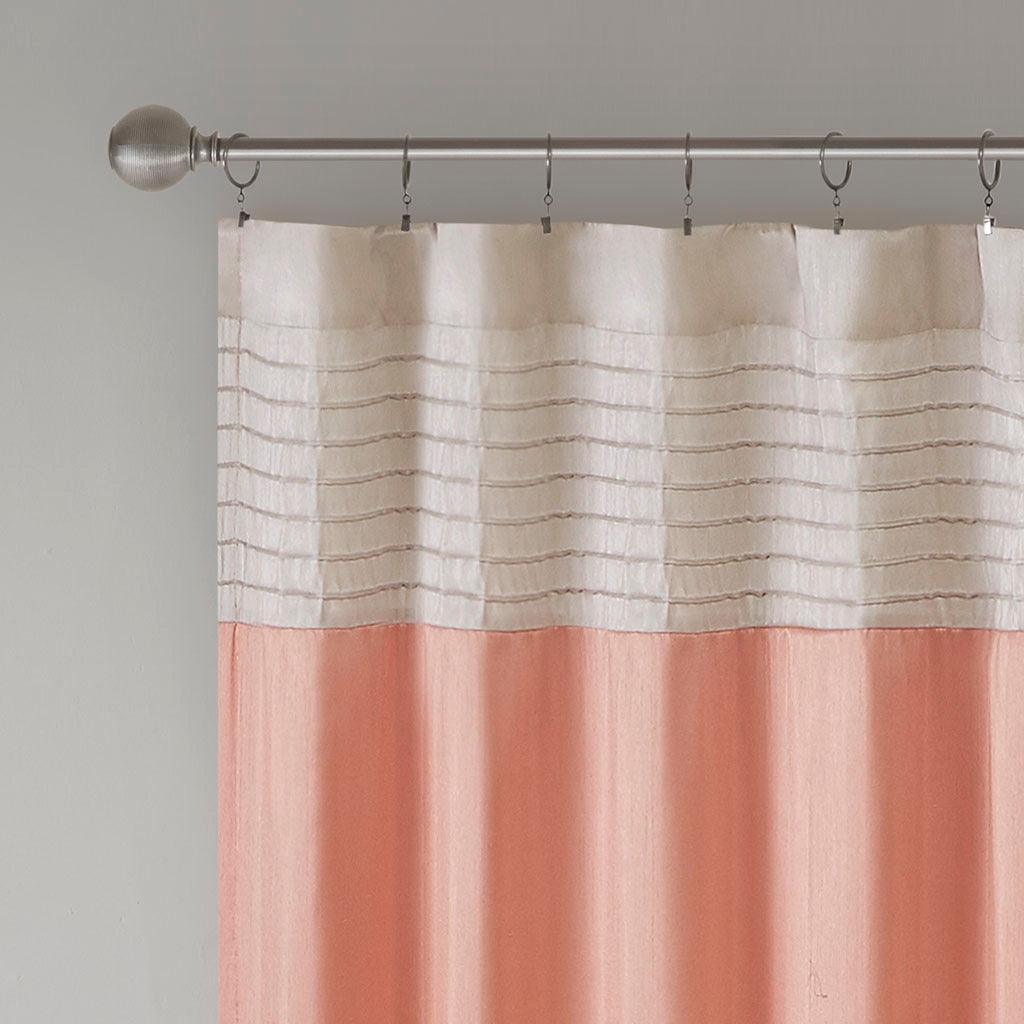 Olliix.com Curtains - Amherst 84 H Polyoni Pintuck Window Panel Coral