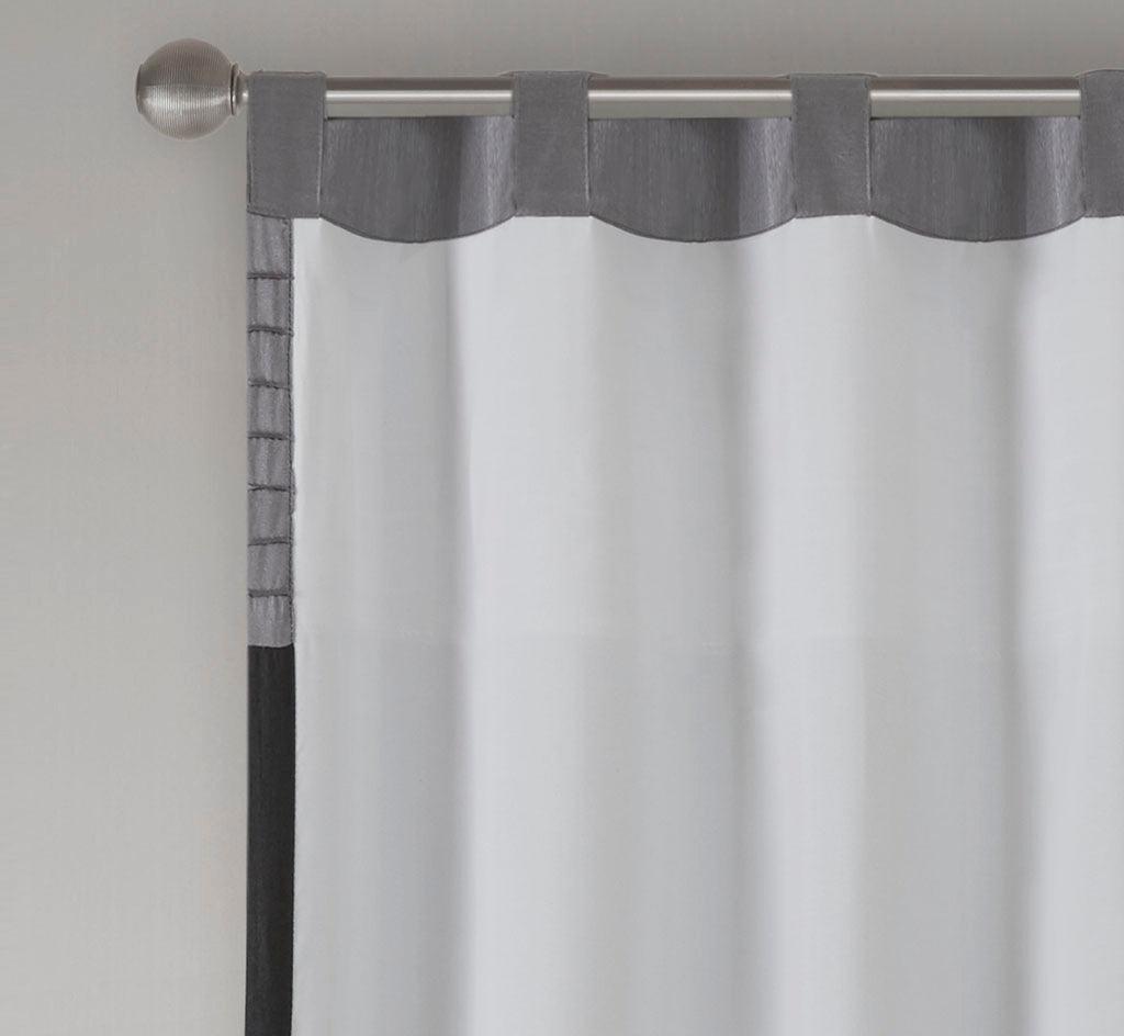 Olliix.com Curtains - Amherst 84" Polyoni Pintuck Window Panel Black