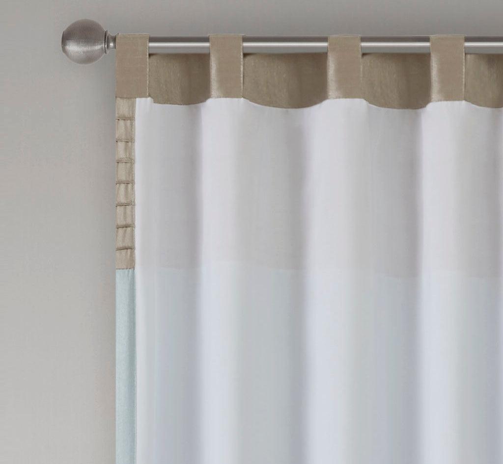 Olliix.com Curtains - Amherst 84" Polyoni Pintuck Window Panel Blue