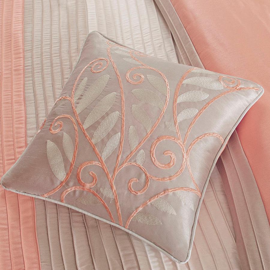 Olliix.com Comforters & Blankets - Amherst Coastal 7 Piece Comforter Set Coral Cal King