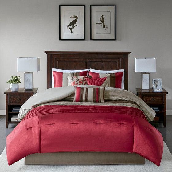 Olliix.com Bedding - Amherst Comforter Queen Red