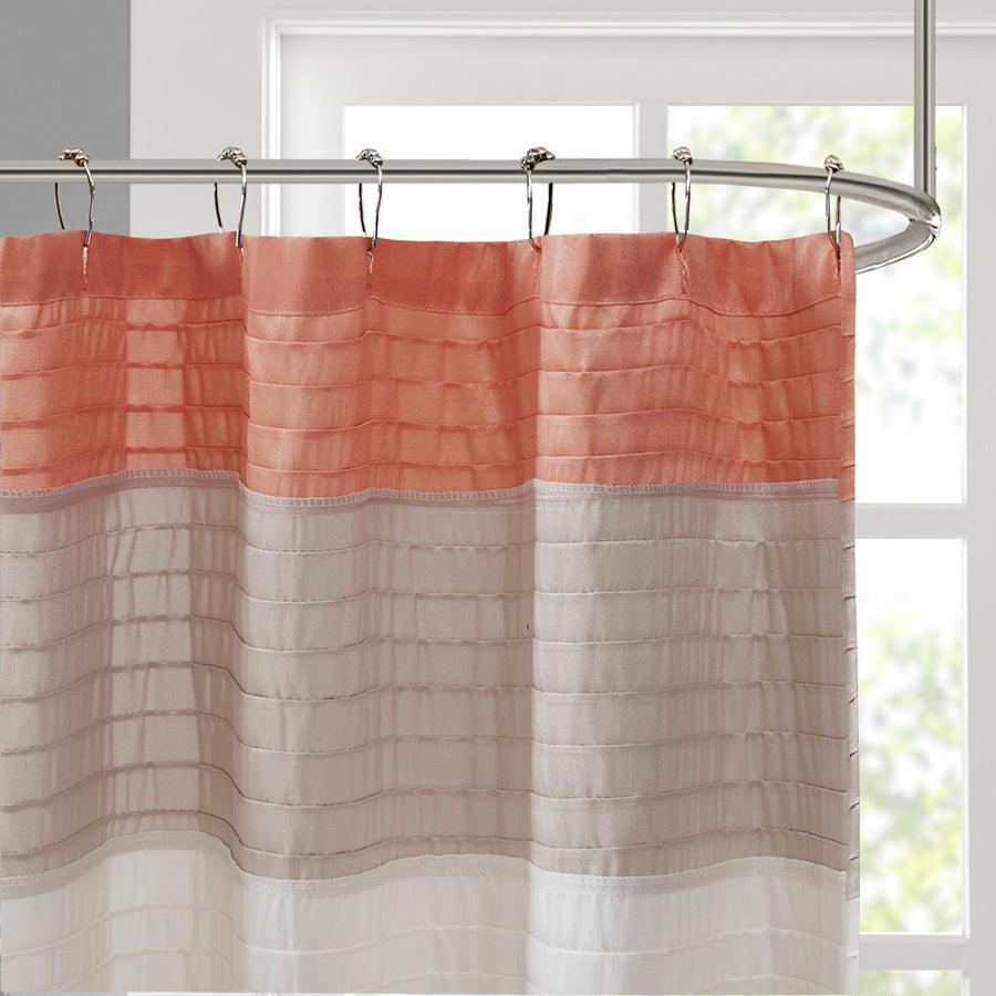 Olliix.com Shower Curtains - Amherst Faux Silk Shower Curtain Coral
