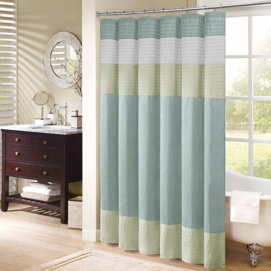 Olliix.com Shower Curtains - Amherst Faux Silk Shower Curtain Green