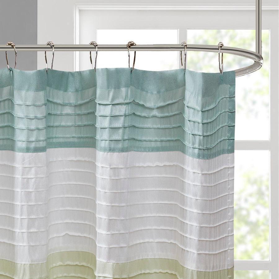 Olliix.com Shower Curtains - Amherst Faux Silk Shower Curtain Green