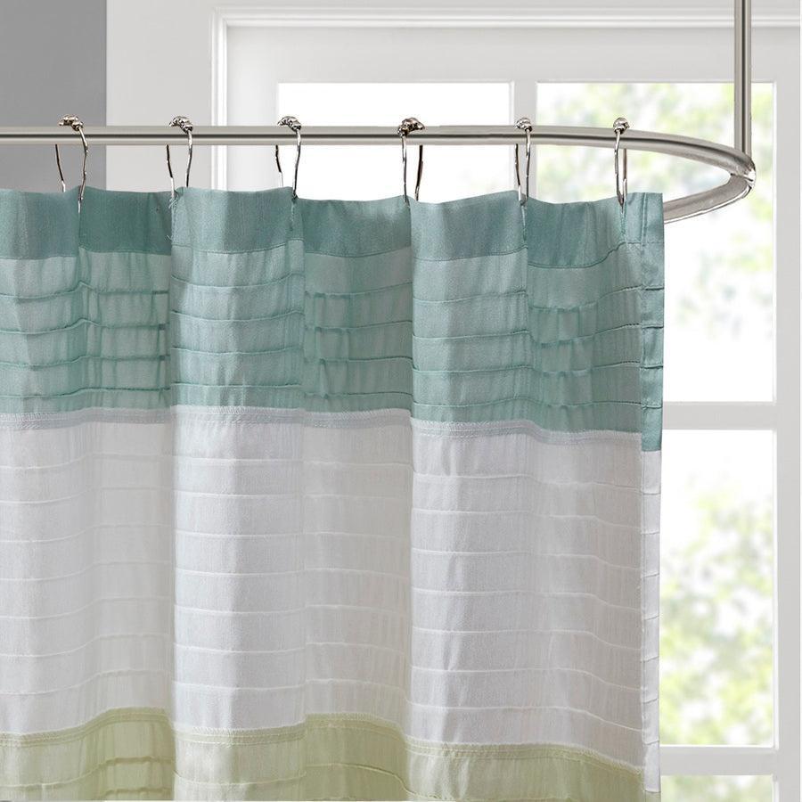 Olliix.com Shower Curtains - Amherst Faux Silk Shower Curtain Green