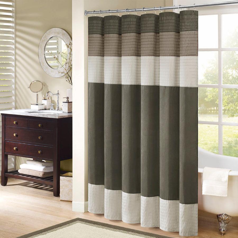 Olliix.com Shower Curtains - Amherst Faux Silk Shower Curtain Natural-MP70-223