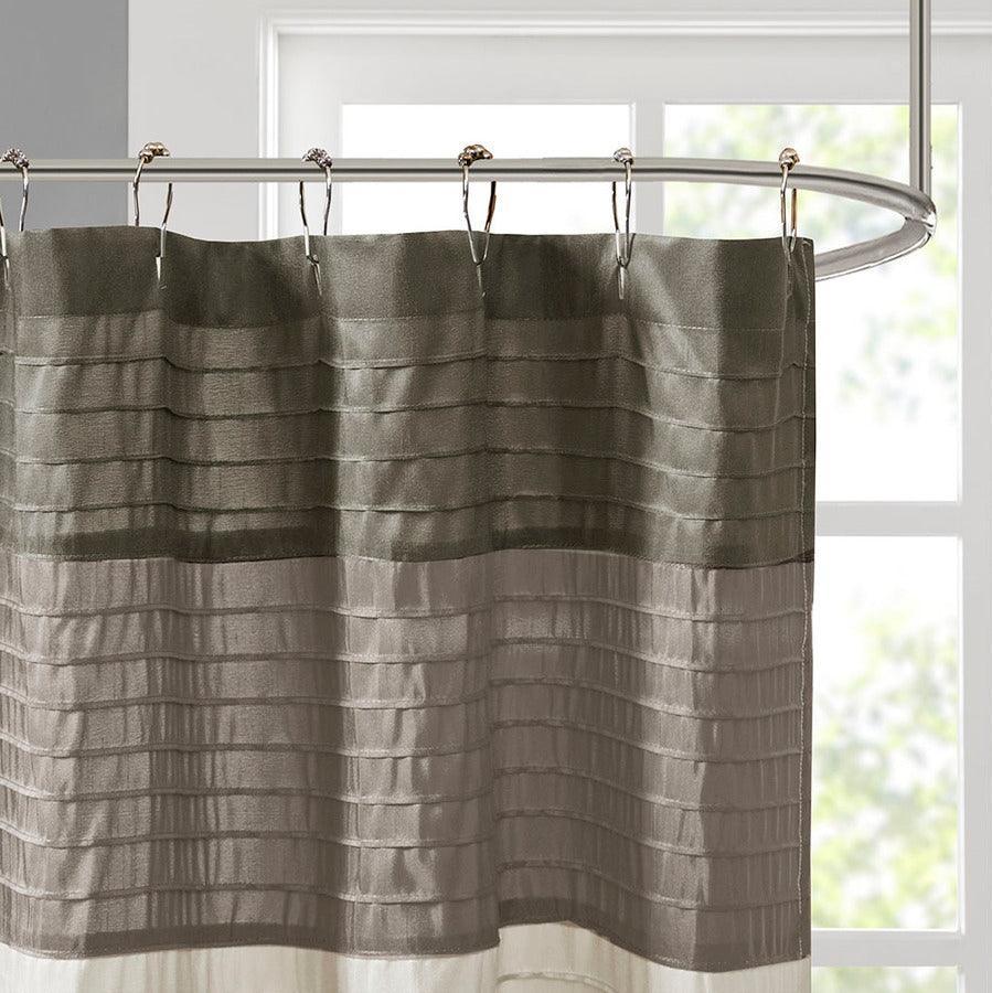 Olliix.com Shower Curtains - Amherst Faux Silk Shower Curtain Natural-MP70-223