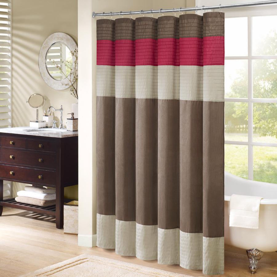 Olliix.com Shower Curtains - Amherst Faux Silk Shower Curtain Red