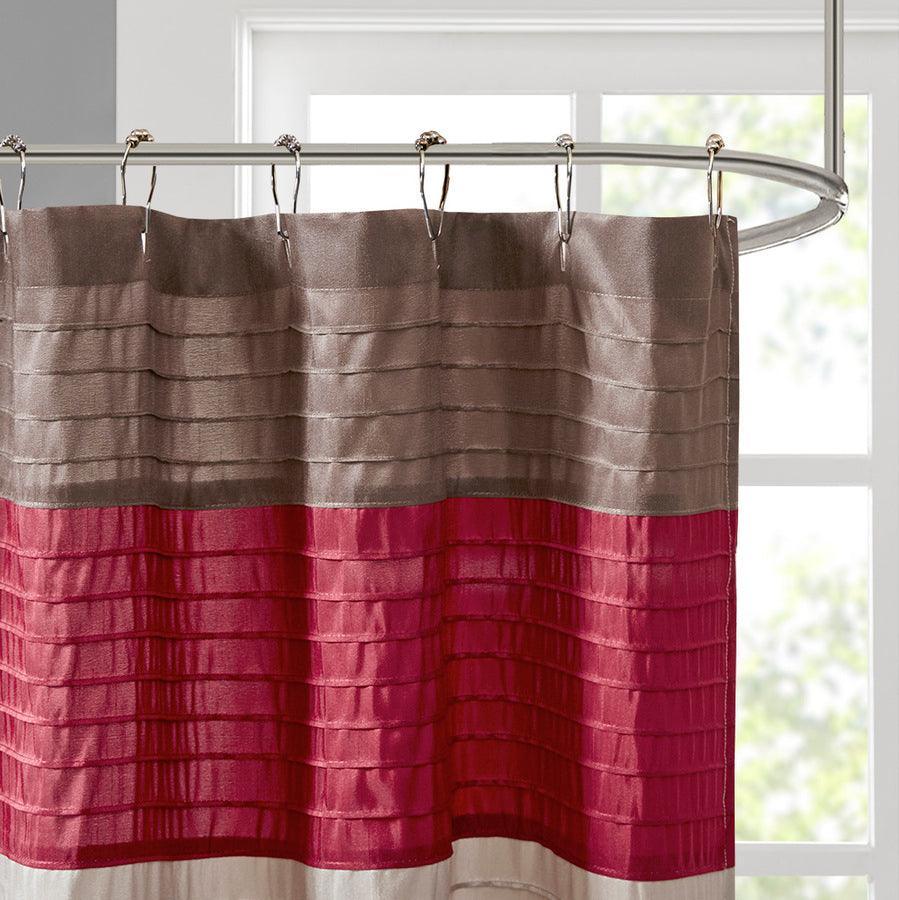 Olliix.com Shower Curtains - Amherst Faux Silk Shower Curtain Red