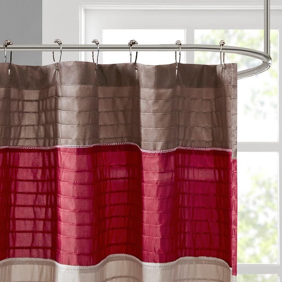 Olliix.com Shower Curtains - Amherst Faux Silk Shower Curtain Red