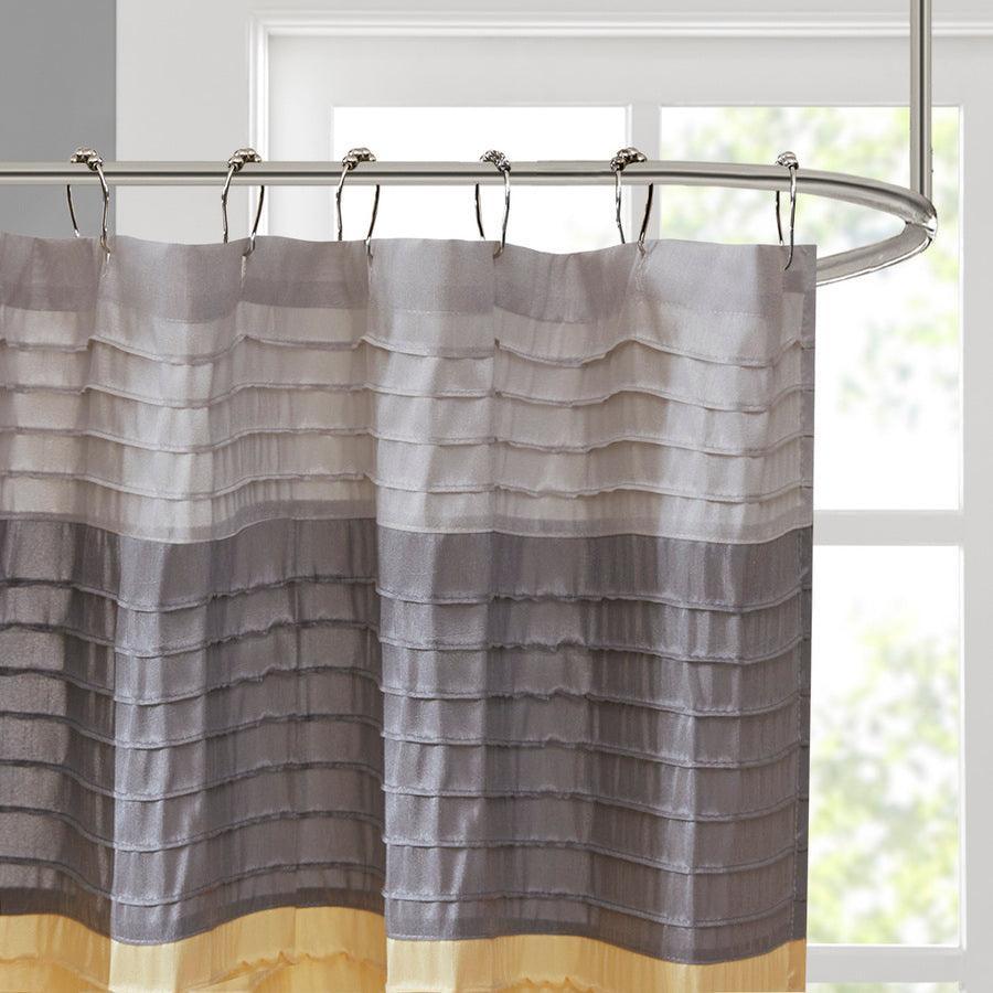 Olliix.com Shower Curtains - Amherst Faux Silk Shower Curtain Yellow