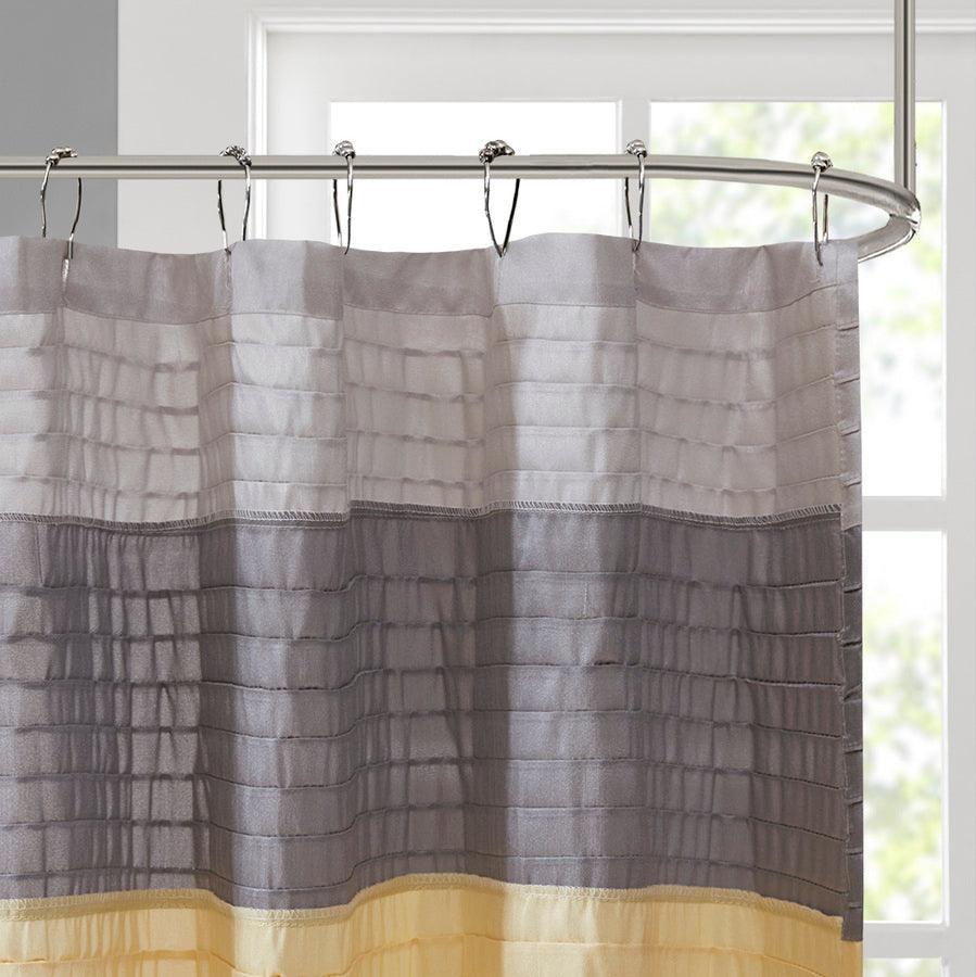 Olliix.com Shower Curtains - Amherst Faux Silk Shower Curtain Yellow