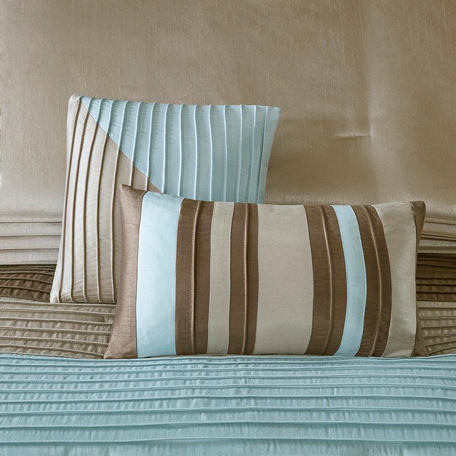 Olliix.com Comforters & Blankets - Amherst Global Inspired| 7 Piece Comforter Set Blue Cal King