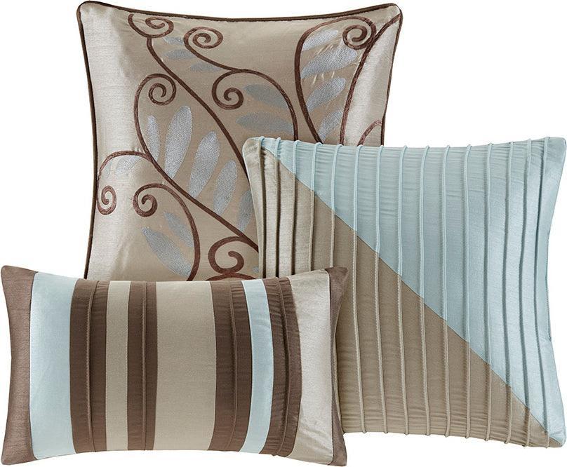 Olliix.com Comforters & Blankets - Amherst Global Inspired| 7 Piece Comforter Set Blue Cal King
