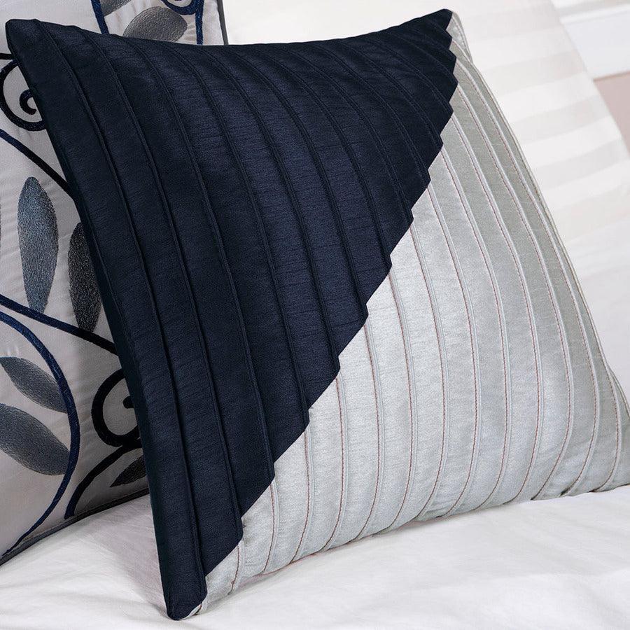 Olliix.com Comforters & Blankets - Amherst Transitional 7 Piece Comforter Set Navy King