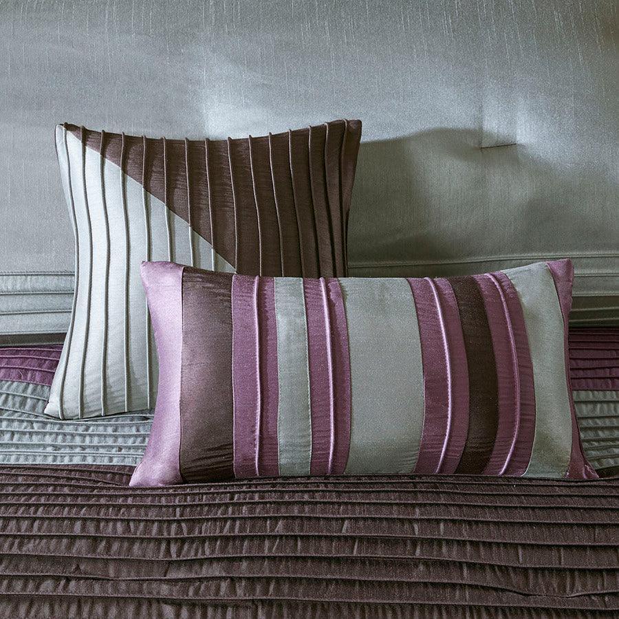 Olliix.com Comforters & Blankets - Amherst Transitional 7 Piece Comforter Set Purple King