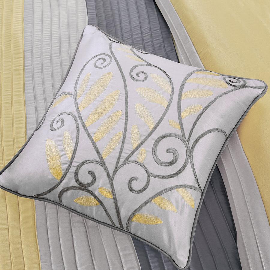 Olliix.com Comforters & Blankets - Amherst Transitional 7 Piece Comforter Set Yellow Cal King