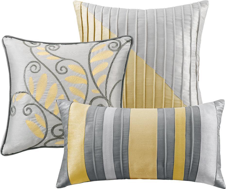 Olliix.com Comforters & Blankets - Amherst Transitional 7 Piece Comforter Set Yellow Cal King