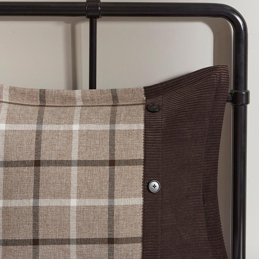Olliix.com Comforters & Blankets - Anaheim King/California King 4 Piece Plaid Lodge & Cabin Comforter Set Tan & Brown