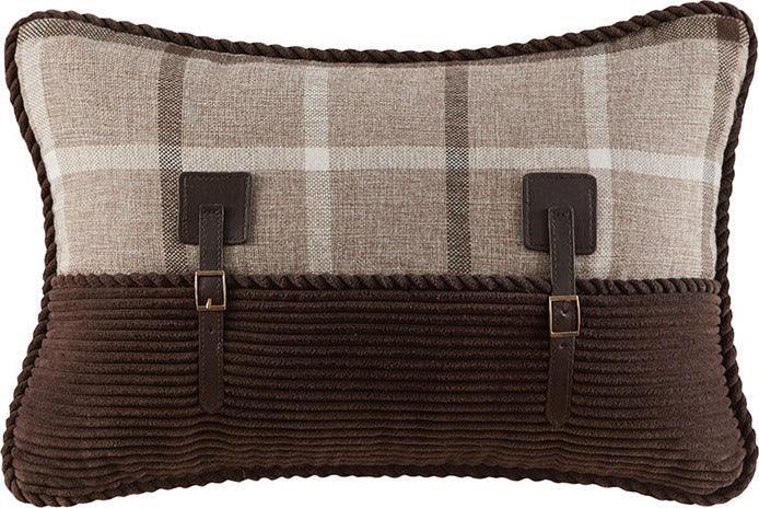 Olliix.com Comforters & Blankets - Anaheim King/California King 4 Piece Plaid Lodge & Cabin Comforter Set Tan & Brown