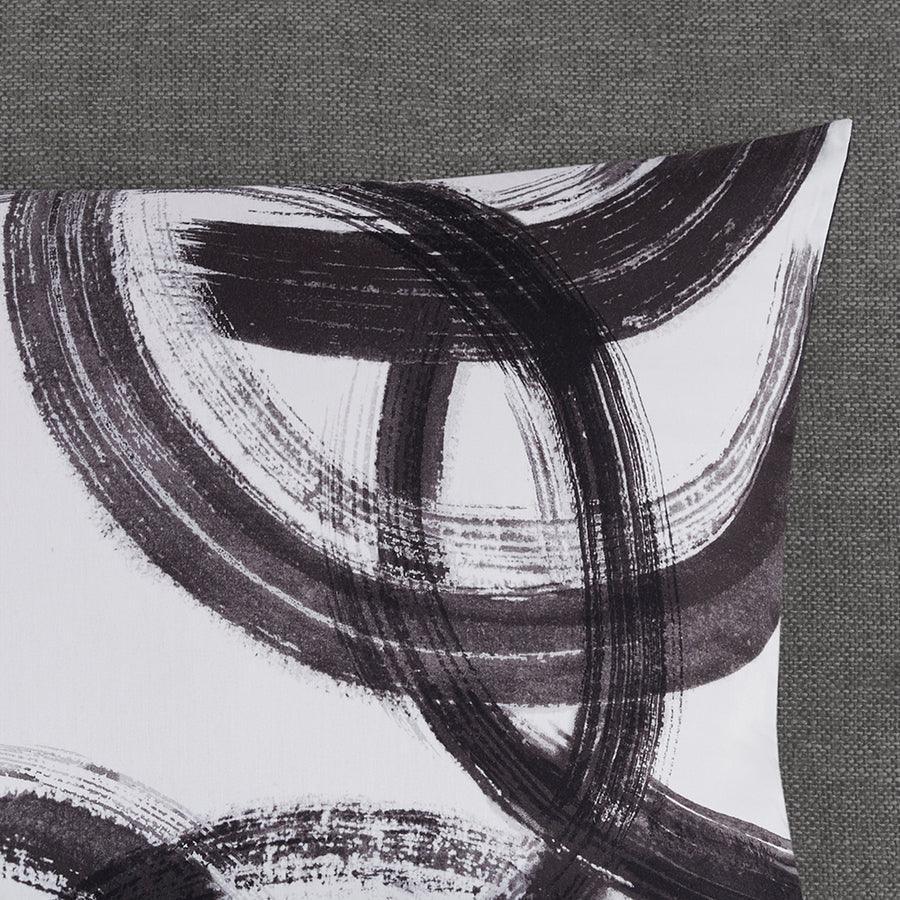 Olliix.com Duvet & Duvet Sets - Anaya Full/Queen Cotton Printed Duvet Cover Set Black & White