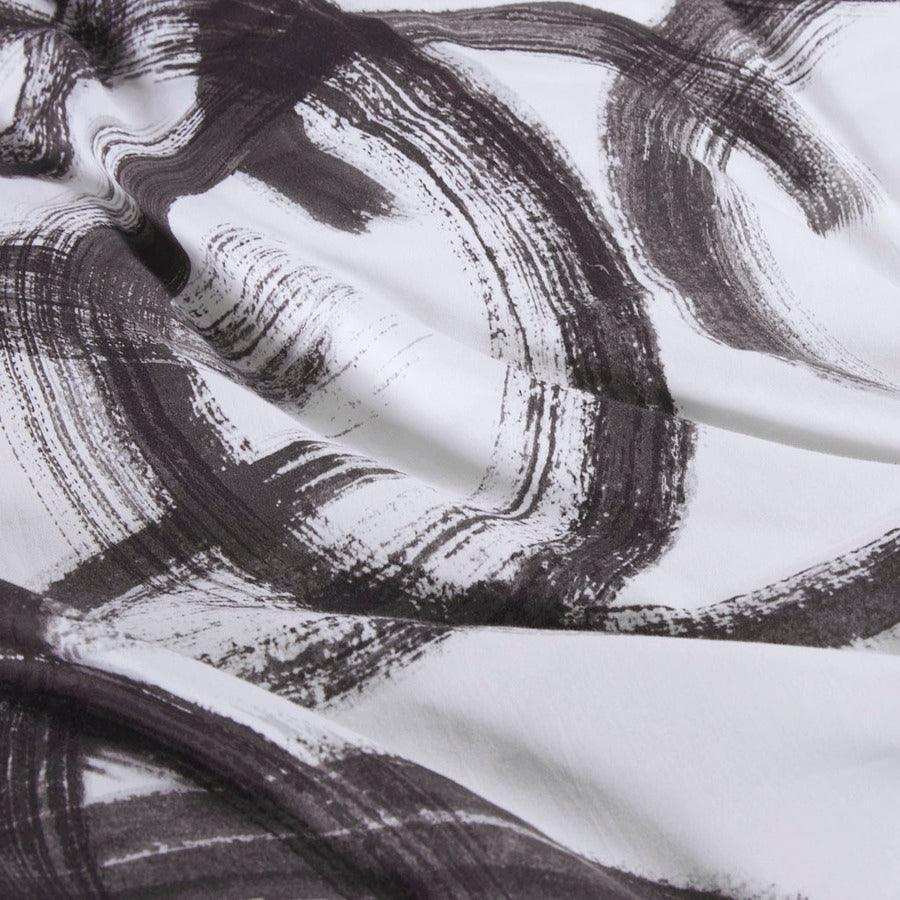 Olliix.com Duvet & Duvet Sets - Anaya Full/Queen Cotton Printed Duvet Cover Set Black & White