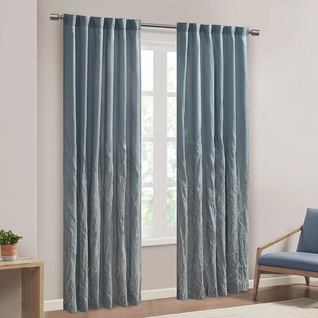 Olliix.com Curtains - Andora 84 H Window Panel Blue