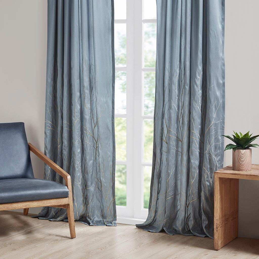 Olliix.com Curtains - Andora 84 H Window Panel Blue