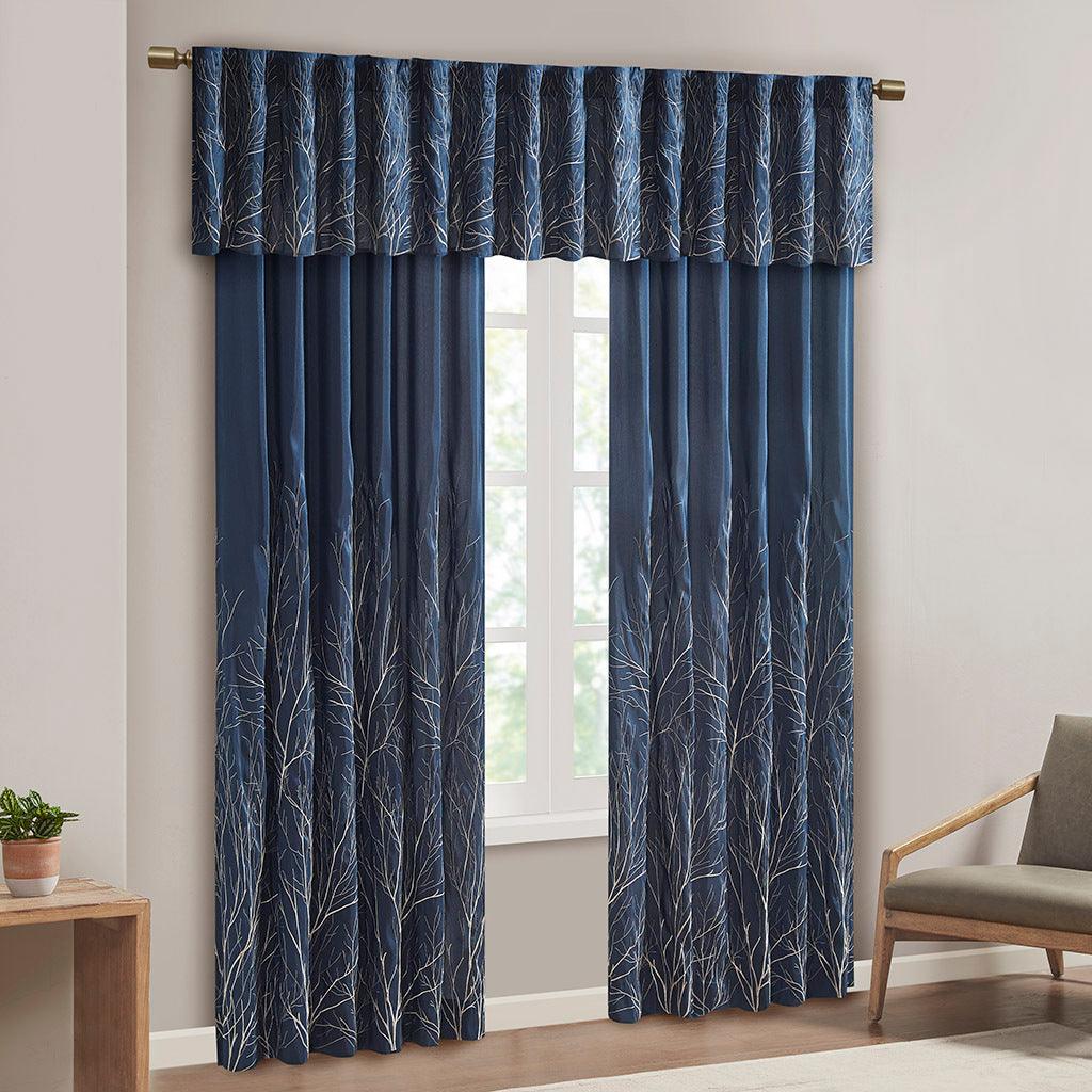 Olliix.com Curtains - Andora 84 H Window Panel Navy