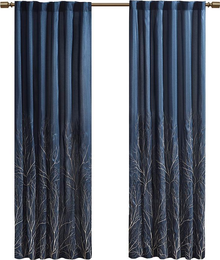 Olliix.com Curtains - Andora 84 H Window Panel Navy