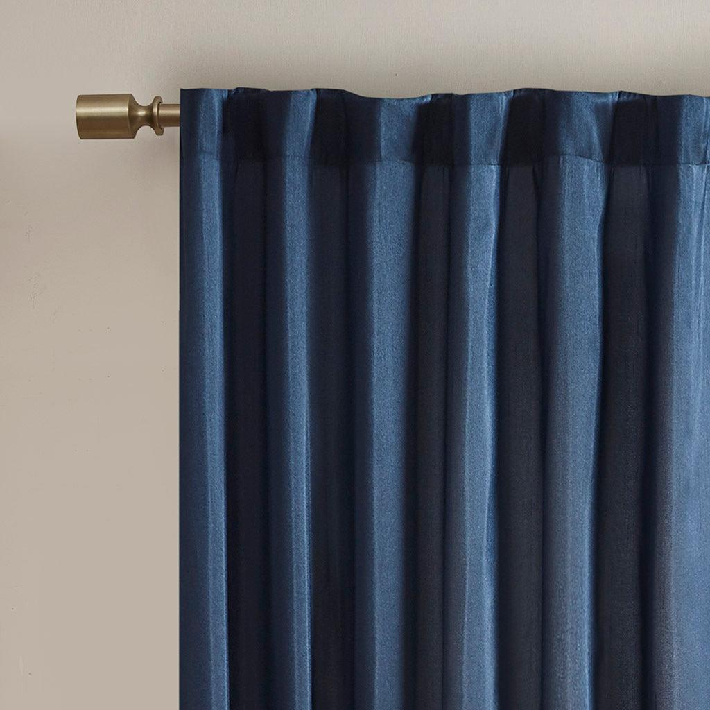 Olliix.com Curtains - Andora 84 H Window Panel Navy