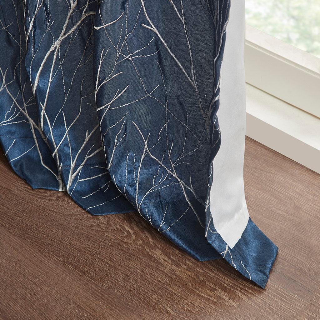 Olliix.com Curtains - Andora 84 H Window Panel Navy