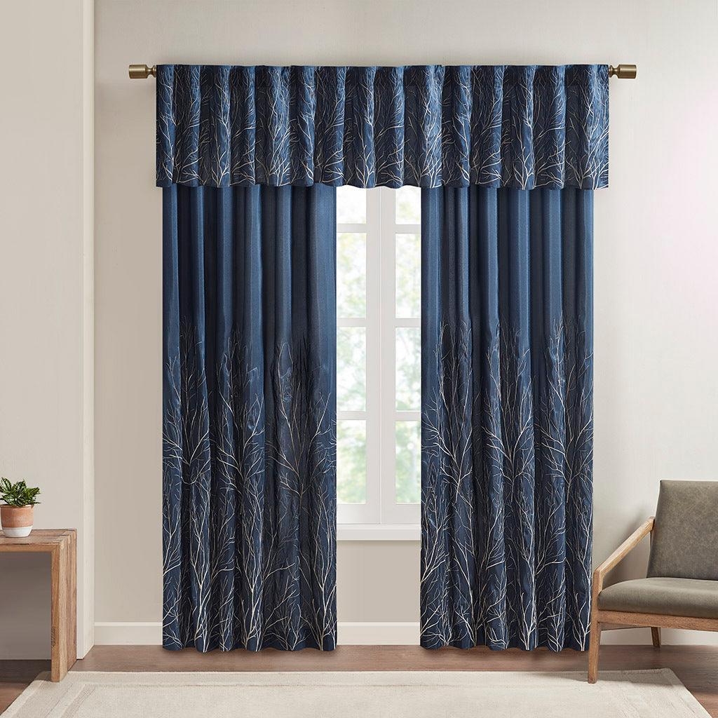 Olliix.com Curtains - Andora 84 H Window Panel Navy