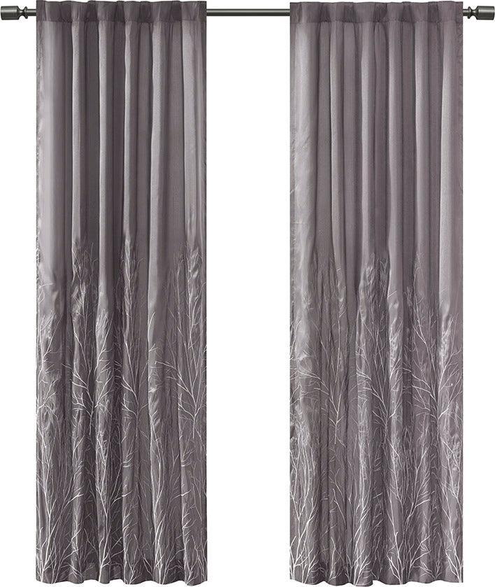 Olliix.com Curtains - Andora 84" Window Panel Gray