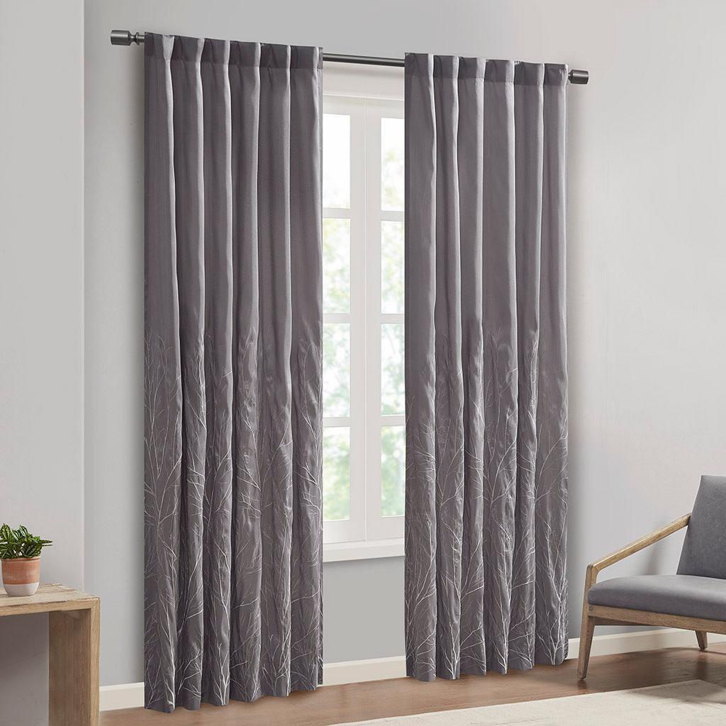 Olliix.com Curtains - Andora 84" Window Panel Gray