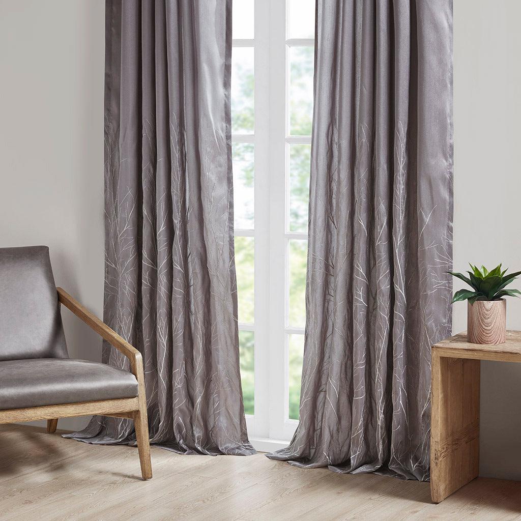 Olliix.com Curtains - Andora 84" Window Panel Gray