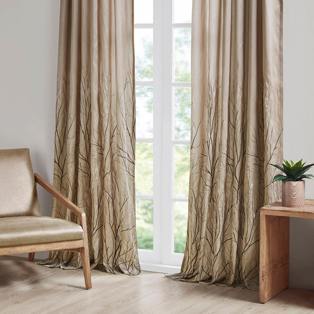 Olliix.com Curtains - Andora 95 H Window Panel Tan