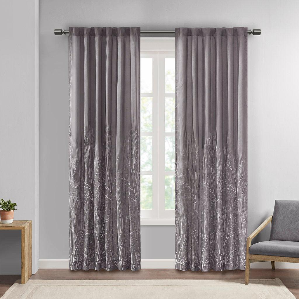 Olliix.com Curtains - Andora 95" Window Panel Gray