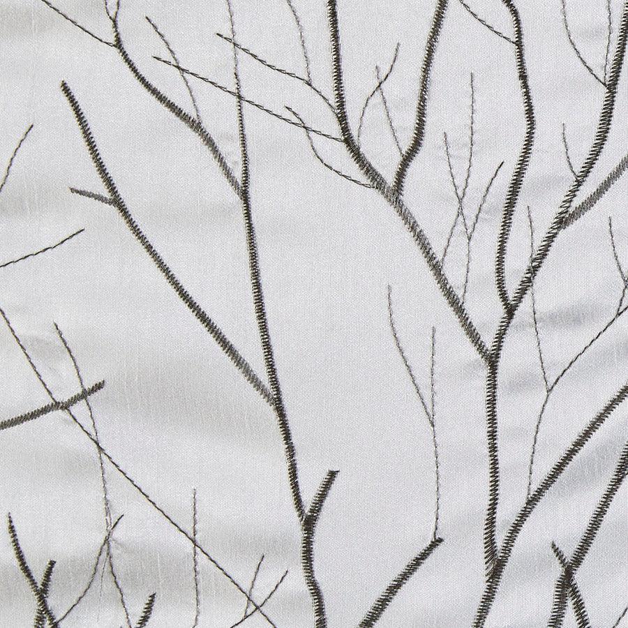 Olliix.com Curtains - Andora Transitional Faux Silk Embroidered Window Valance 50"W x 18"L White