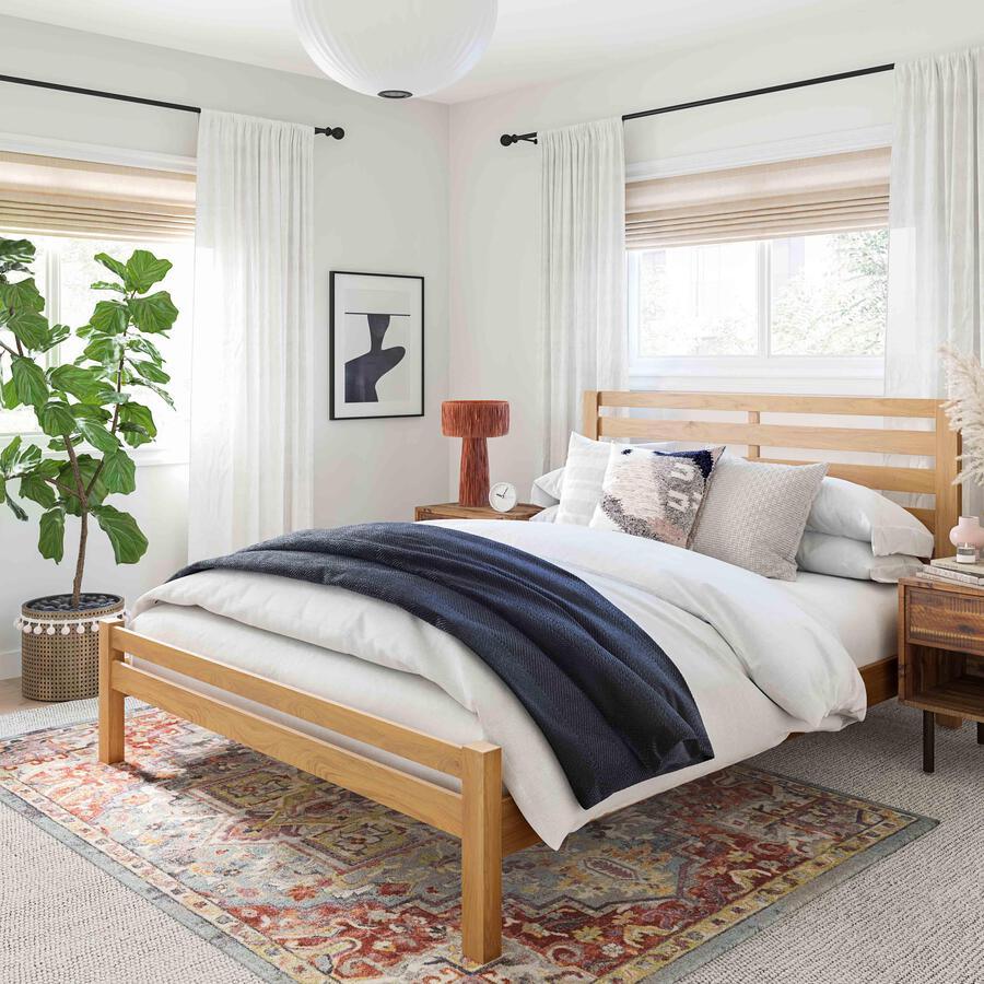 Tov Furniture Beds - Andy Wooden King Bed in Oak Oak