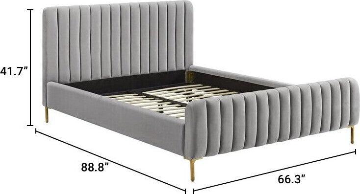 Tov Furniture Beds - Angela Queen Bed Gray