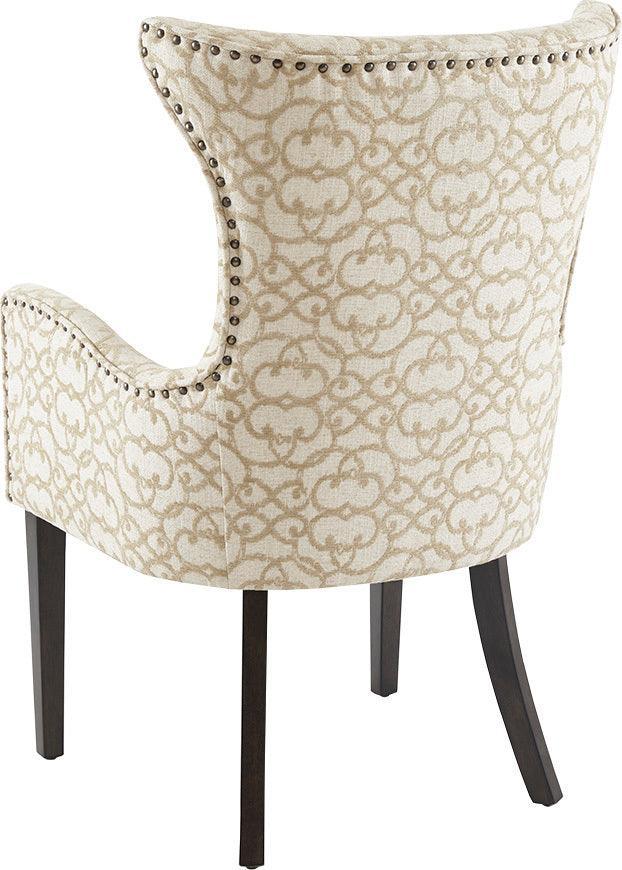 Olliix.com Dining Chairs - Angelica Transitional Arm Dining Chair (set of 2) 25"W x 26.5"D x 39.75"H Tan