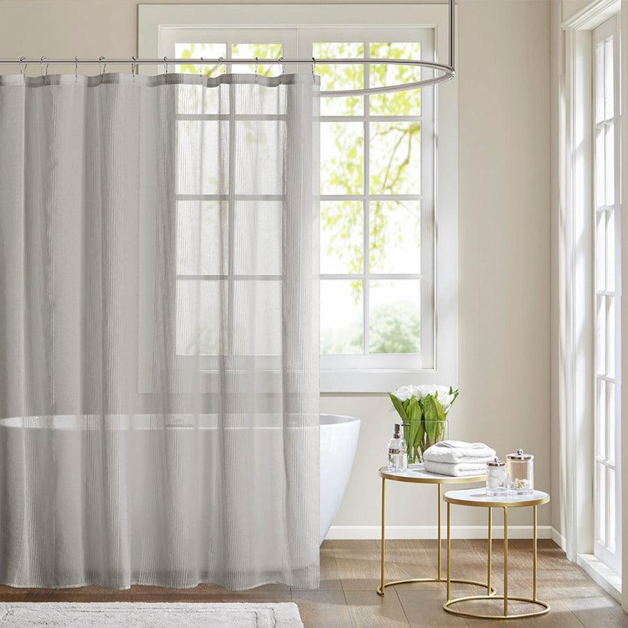 Olliix.com Shower Curtains - Anna Sheer Shower Curtain Grey