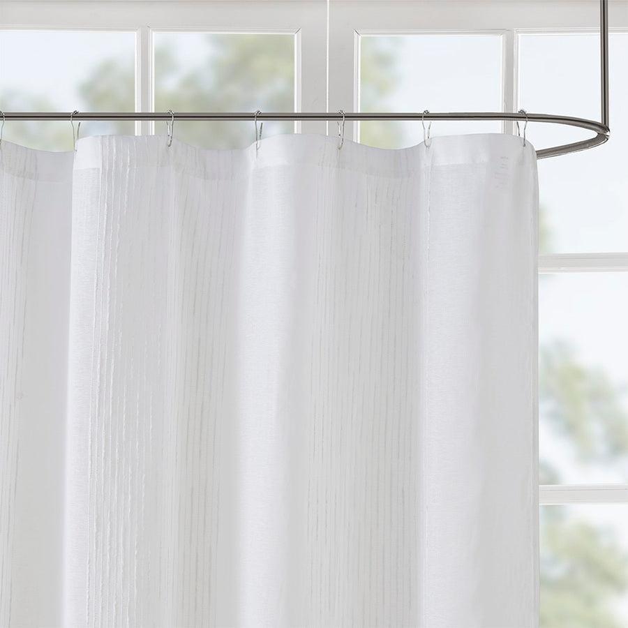 Olliix.com Shower Curtains - Anna Sheer Shower Curtain White