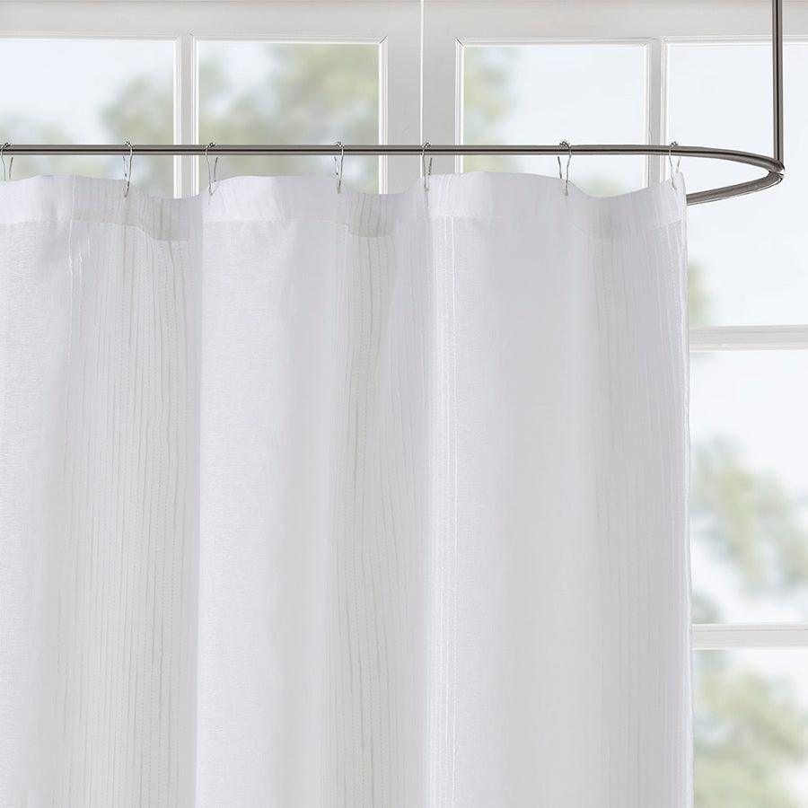 Olliix.com Shower Curtains - Anna Sheer Shower Curtain White