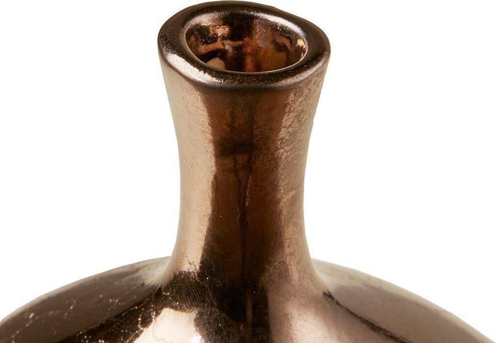 Olliix.com Vases - Ansen Metallic 3 Piece Vase Set Bronze