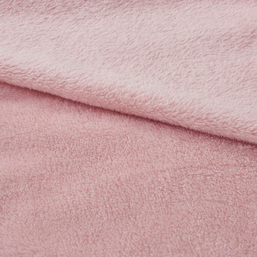 Olliix.com Comforters & Blankets - Antimicrobial Casual Plush Blanket Full/Queen Blush