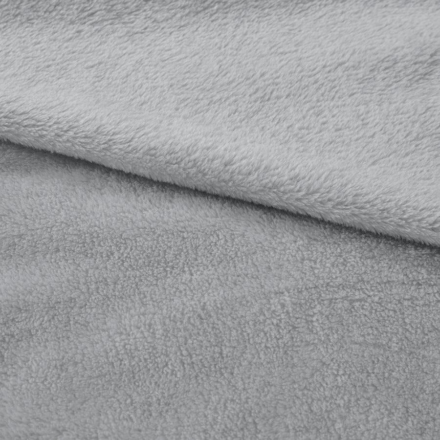 Olliix.com Comforters & Blankets - Antimicrobial Casual Plush Blanket King Gray