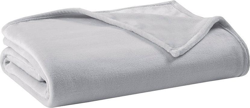 Olliix.com Comforters & Blankets - Antimicrobial Casual Plush Blanket King Gray